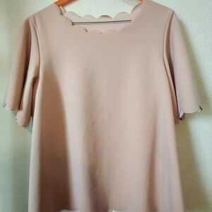 SHEIN Pink Boxy Blouse Short Sleeve Crew Neck